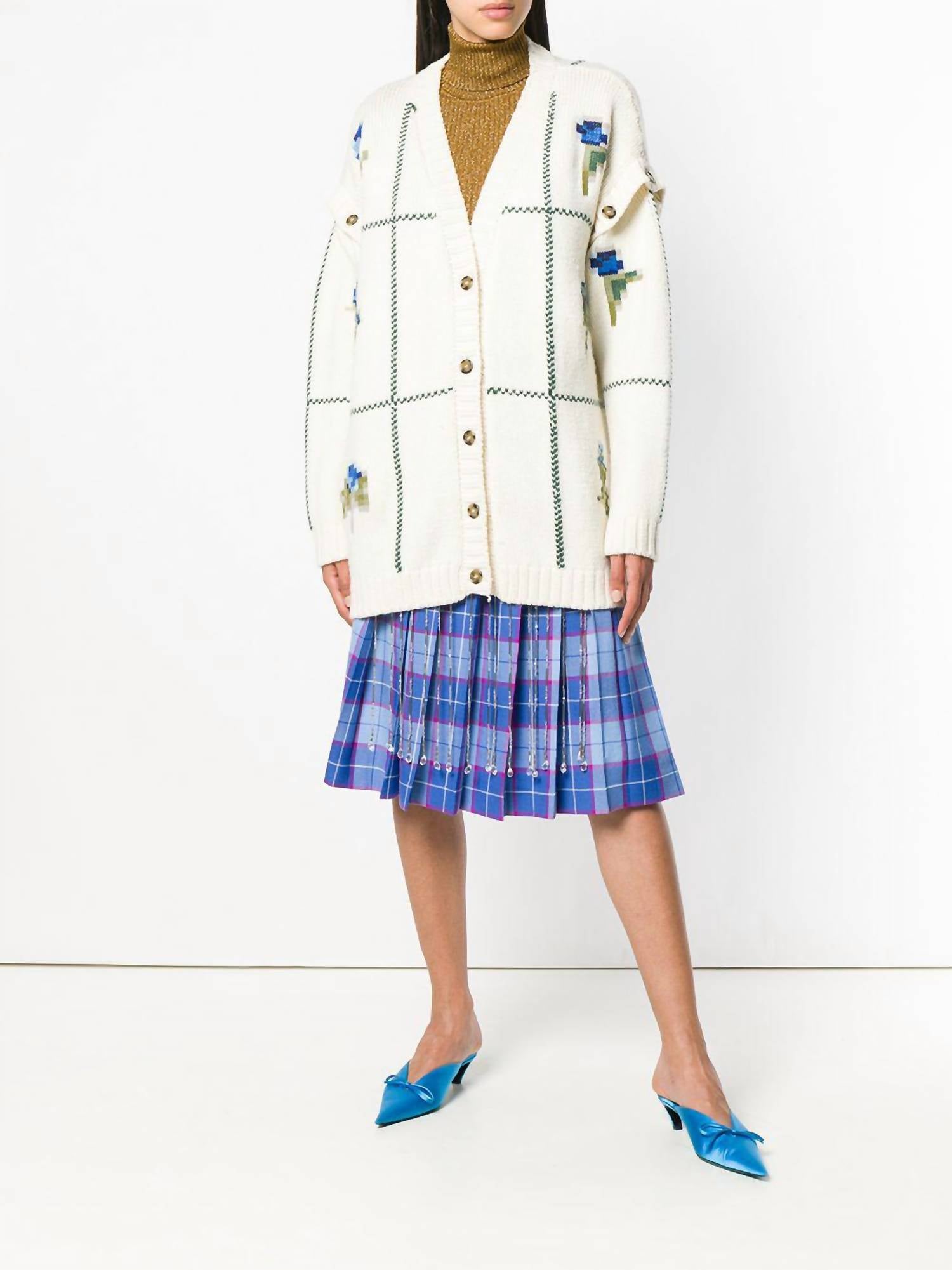 Шерстяной вязаный кардиган с цветочным узором бежевого цвета Marco De Vicenzo
Шерстяной вязаный кардиган с цветочным узором бежевого цвета Marco De Vicenzo