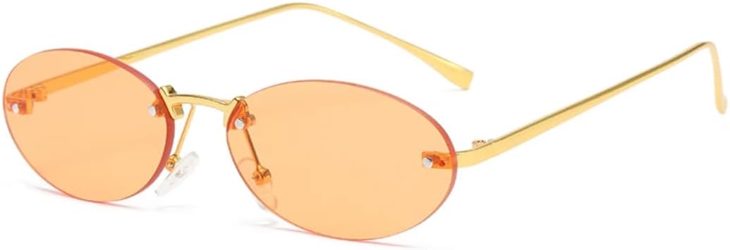 Женские солнцезащитные очки без оправы овальной формы с защитой от УФ-излучения UV400, маленькие линзы с градиентным переходом цвета, металлическая оправа, стиль панк для мужчин TOIPASTN, Orange
Женские солнцезащитные очки без оправы овальной формы с защитой от УФ-излучения UV400, маленькие линзы с градиентным переходом цвета, металлическая оправа, стиль панк для мужчин TOIPASTN, Orange