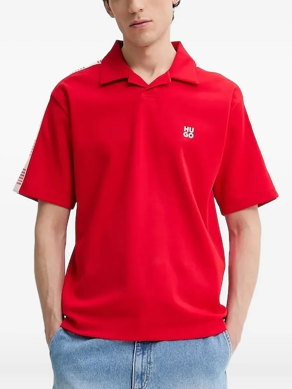 Рубашка-поло с заостренным воротником и вставками HUGO, красный
Рубашка-поло с заостренным воротником и вставками HUGO, красный