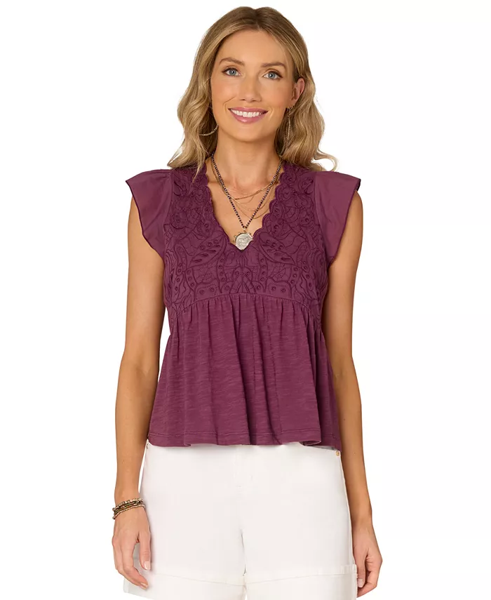 Топ с вышивкой из хлопка и рукавами-крылышками Petite Democracy, оранжевый
Топ с вышивкой из хлопка и рукавами-крылышками Petite Democracy, оранжевый