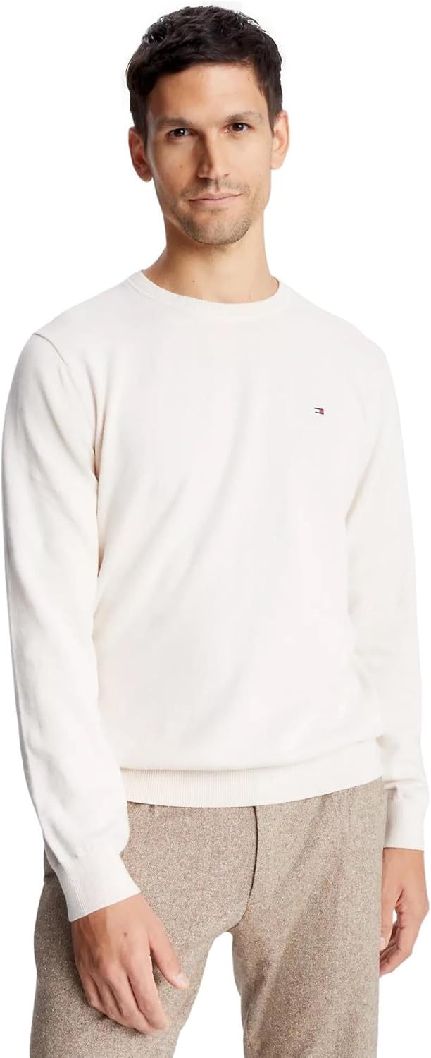 Мужской фирменный однотонный свитер с круглым вырезом TOMMY HILFIGER из коллекции 2025 года, Feather White.
Мужской фирменный однотонный свитер с круглым вырезом TOMMY HILFIGER из коллекции 2025 года, Feather White.