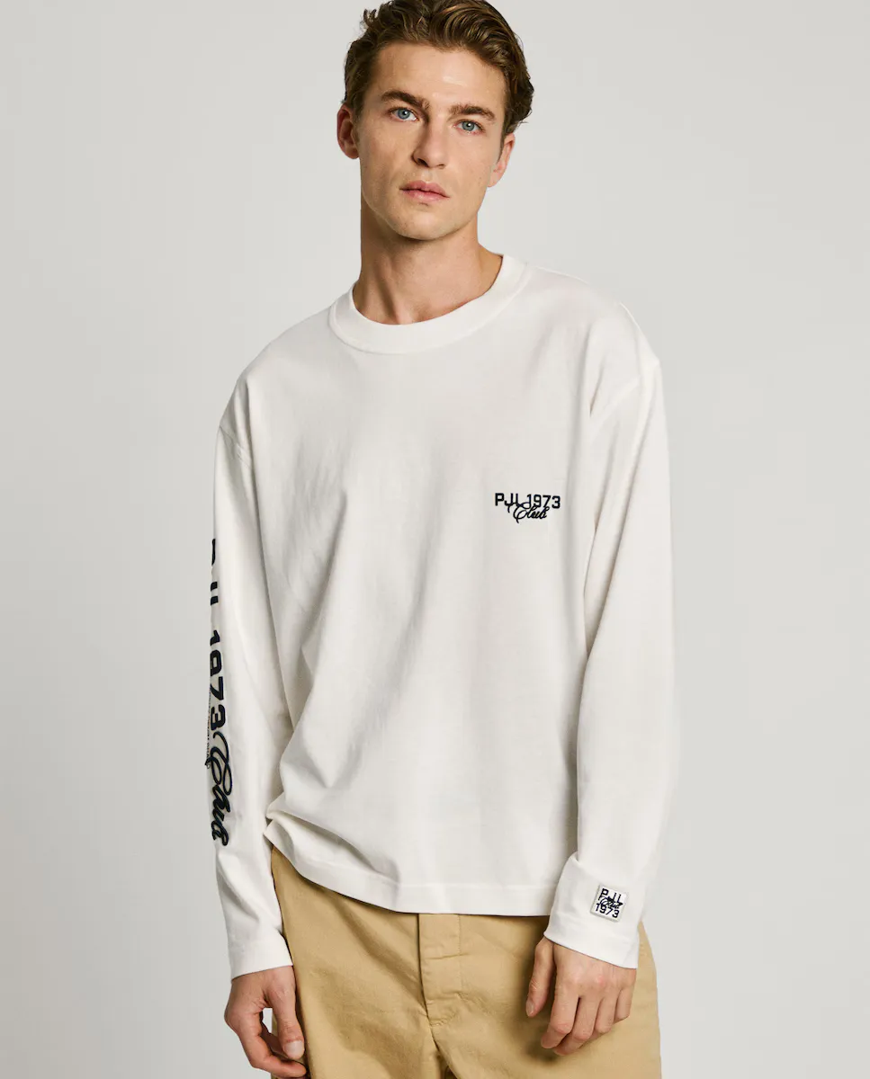 Мужская футболка с длинными рукавами и принтом логотипа PJL 1973 Pepe Jeans, белый
Мужская футболка с длинными рукавами и принтом логотипа PJL 1973 Pepe Jeans, белый