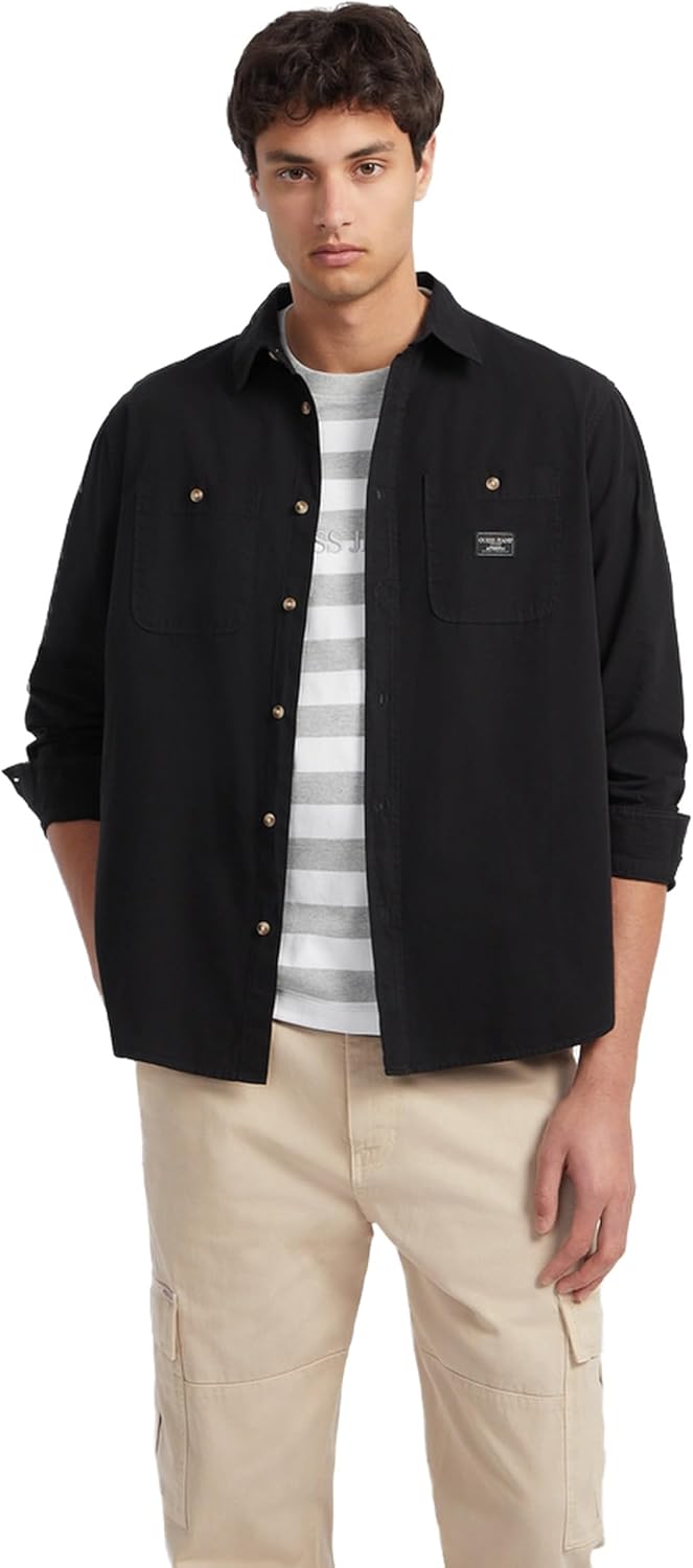 GUESS Рубашка с длинным рукавом и карманом, Black
GUESS Рубашка с длинным рукавом и карманом, Black