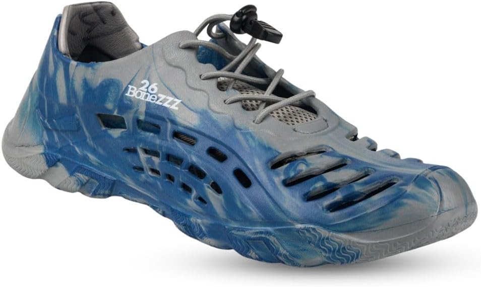 Кроссовки для воды Bonezzz Wavezzz для мужчин - легкая амфибийная обувь с системой быстрого слива и сушки - высокие характеристики и комфорт, как у кроссовок, для каякинга, рафтинга и пляжного отдыха 26Bonezzz, синий/серый
Кроссовки для воды Bonezzz Wavezzz для мужчин - легкая амфибийная обувь с системой быстрого слива и сушки - высокие характеристики и комфорт, как у кроссовок, для каякинга, рафтинга и пляжного отдыха 26Bonezzz, синий/серый