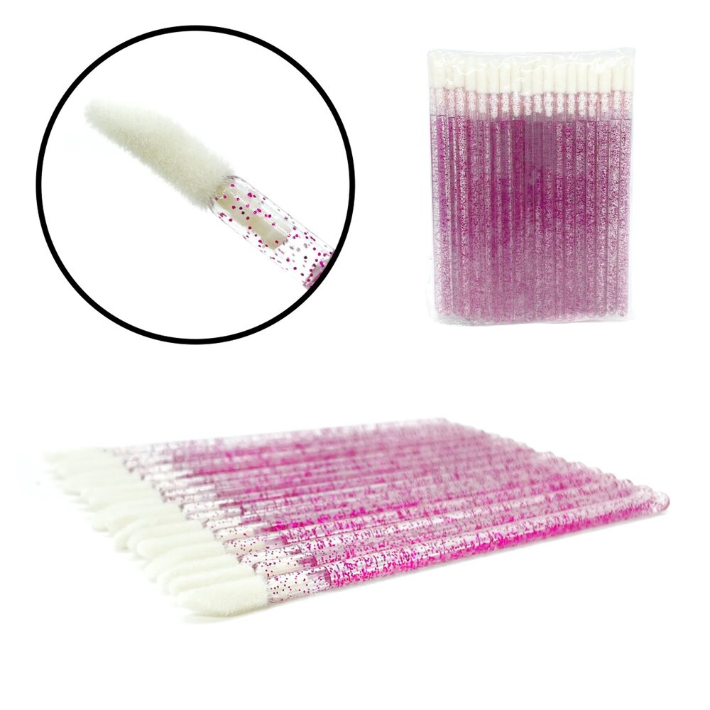 ForMe, Велюровые аппликаторы с блестками в упаковке, фиолетовые, в упаковке 50 шт