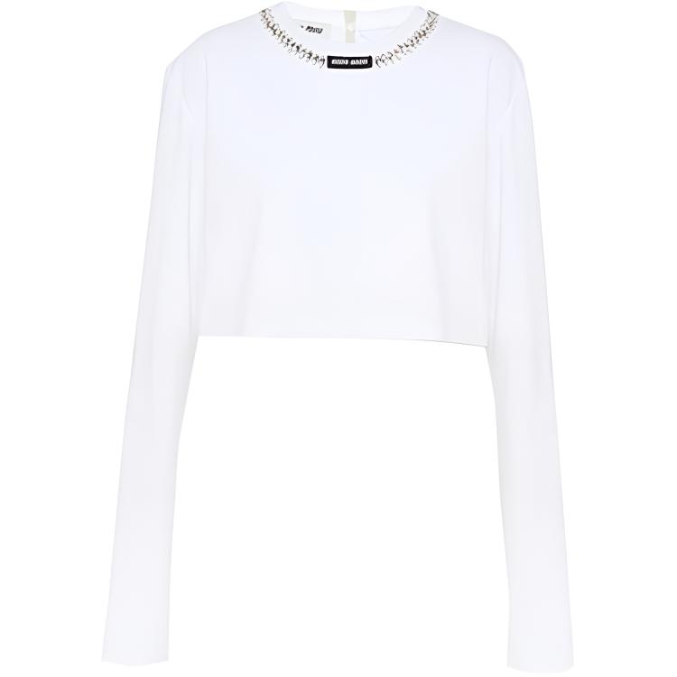 MIU MIU Футболка с рукавом дроп-шоулд женская белая
MIU MIU Футболка с рукавом дроп-шоулд женская белая