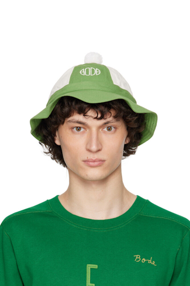 Панама дедушки с зелеными и белыми вставками Bode
Панама дедушки с зелеными и белыми вставками Bode