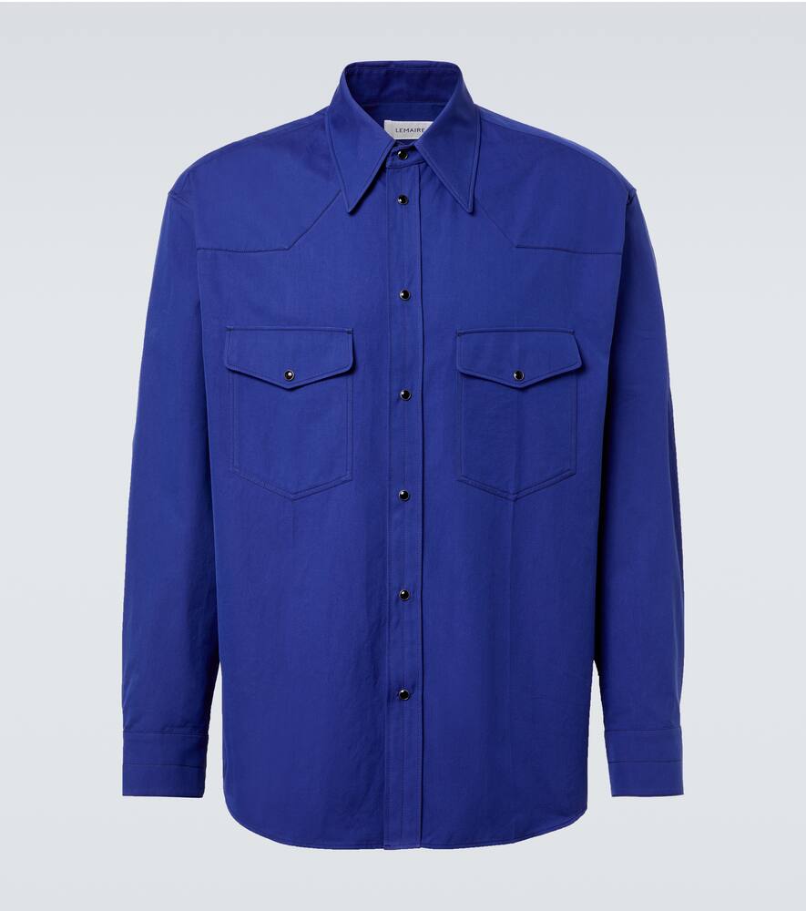 Хлопковая саржаная вестерн рубашка Lemaire, Electric Blue
Хлопковая саржаная вестерн рубашка Lemaire, Electric Blue