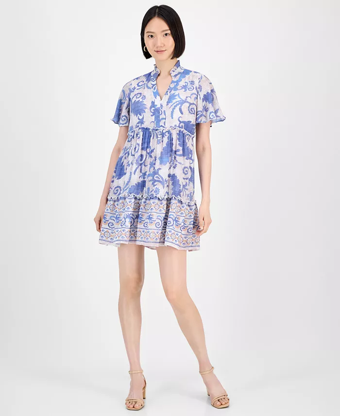 Женское платье-трапеция с короткими рукавами и принтом Sandra Darren, мультиколор
Женское платье-трапеция с короткими рукавами и принтом Sandra Darren, мультиколор