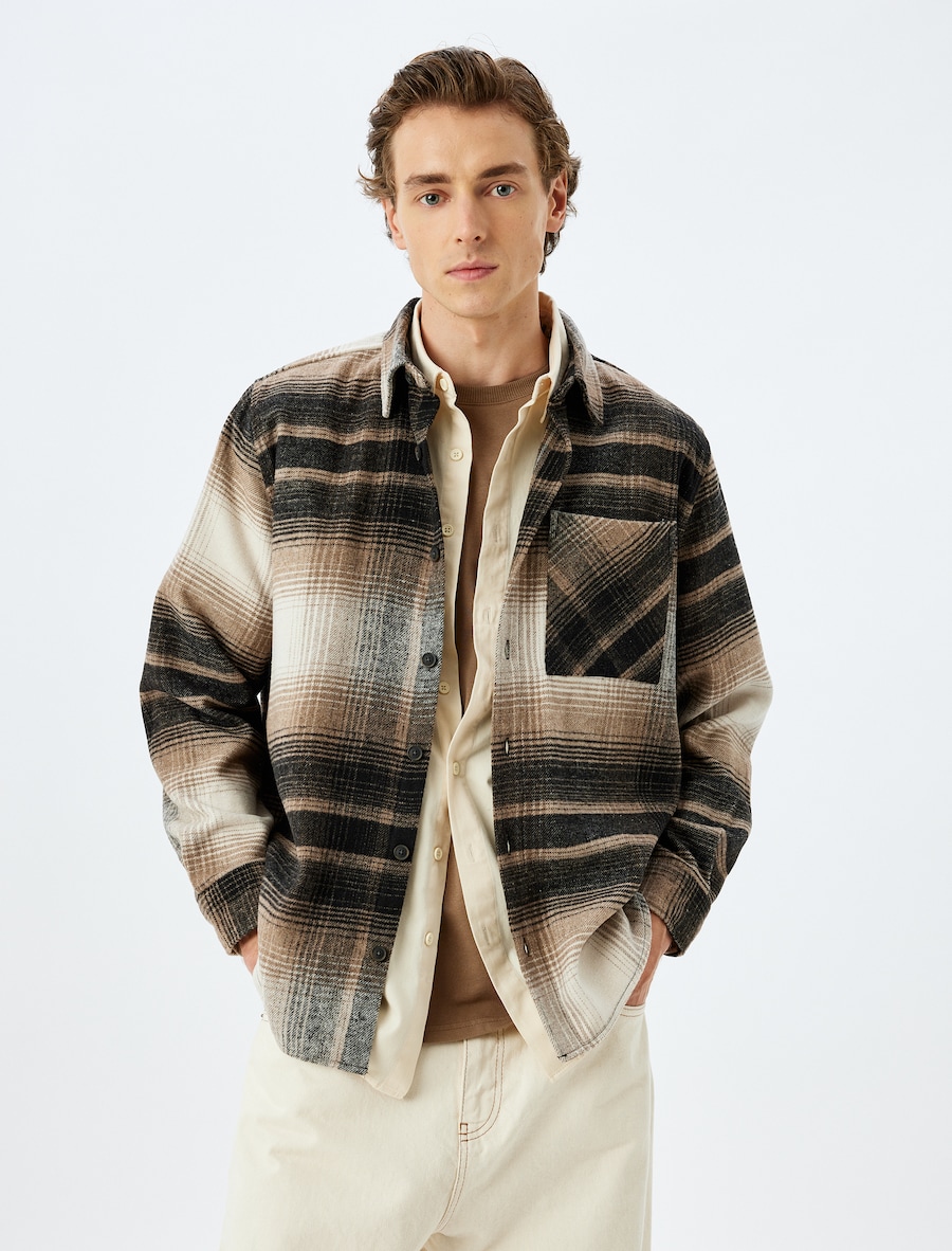 Рубашка на пуговицах классического кроя Koton, светло-коричневый/темно-коричневый
Рубашка на пуговицах классического кроя Koton, светло-коричневый/темно-коричневый