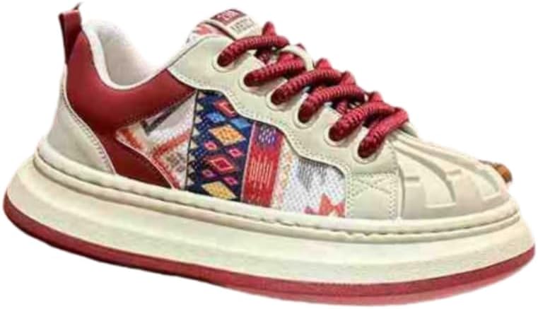 Мужские спортивные кроссовки на толстой подошве из холщовой ткани с заплатками - подходят для повседневной носки и городского модного образа Hoalox, красный
Мужские спортивные кроссовки на толстой подошве из холщовой ткани с заплатками - подходят для повседневной носки и городского модного образа Hoalox, красный