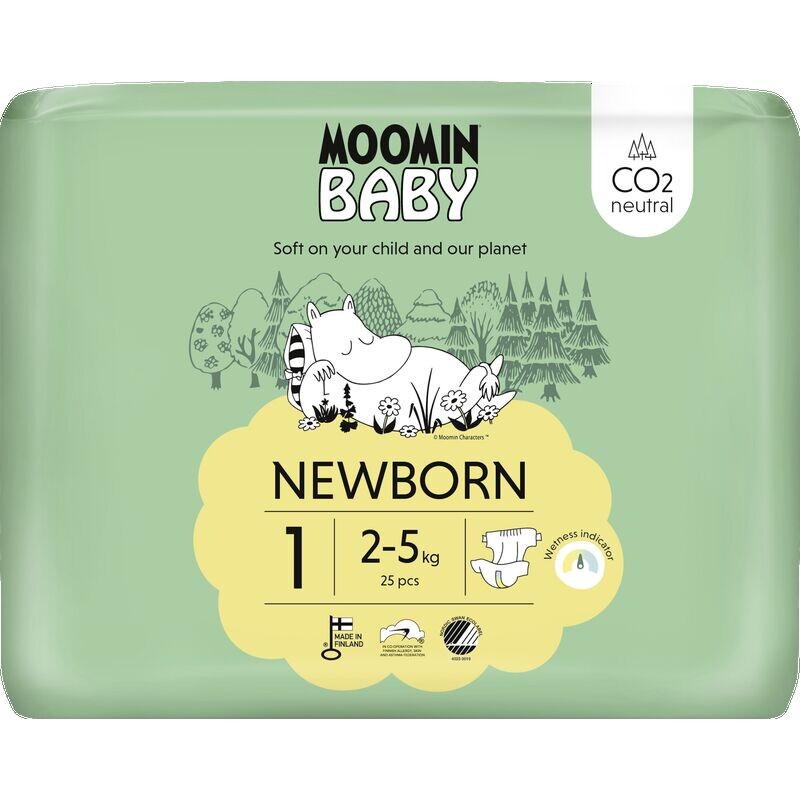 Размер подгузника 1 (2-5 кг) Moomin Baby, 25 шт.
Размер подгузника 1 (2-5 кг) Moomin Baby, 25 шт.