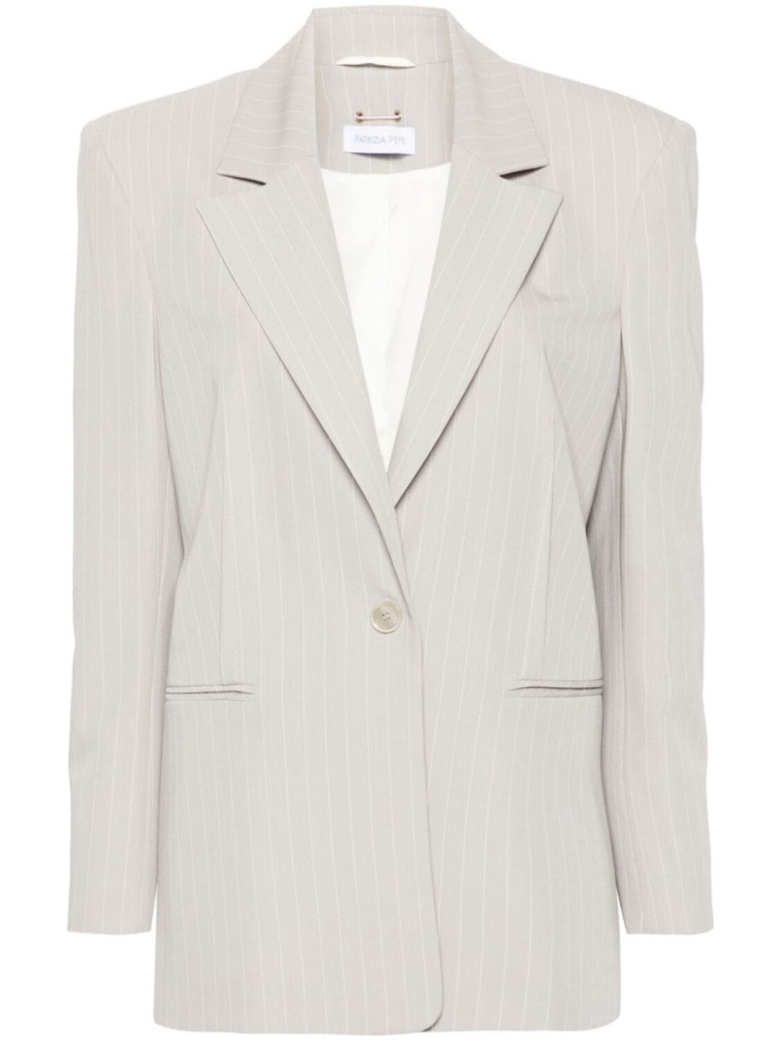 Patrizia Pepe однобортный блейзер в тонкую полоску, серый
Patrizia Pepe однобортный блейзер в тонкую полоску, серый
