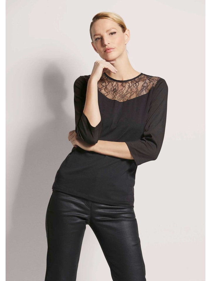 MADELEINE Черная футболка с круглым вырезом и кружевной отделкой, Черный, MADELEINE Черная футболка с круглым вырезом и кружевной отделкой
MADELEINE Черная футболка с круглым вырезом и кружевной отделкой, Черный, MADELEINE Черная футболка с круглым вырезом и кружевной отделкой