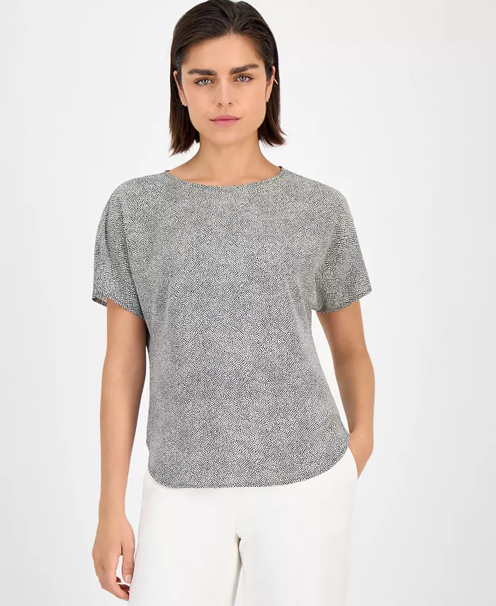 Женская блузка с коротким рукавом и круглым вырезом с принтом Anne Klein, белый
Женская блузка с коротким рукавом и круглым вырезом с принтом Anne Klein, белый