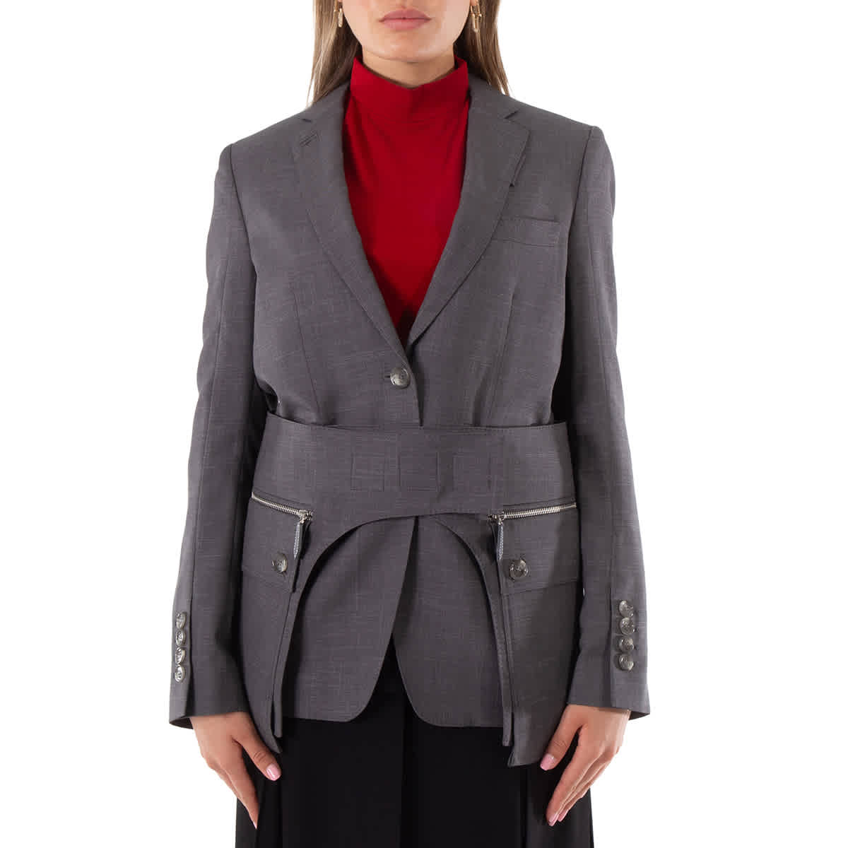 Блейзер Burberry с деталью карго-пояса, серый
Блейзер Burberry с деталью карго-пояса, серый