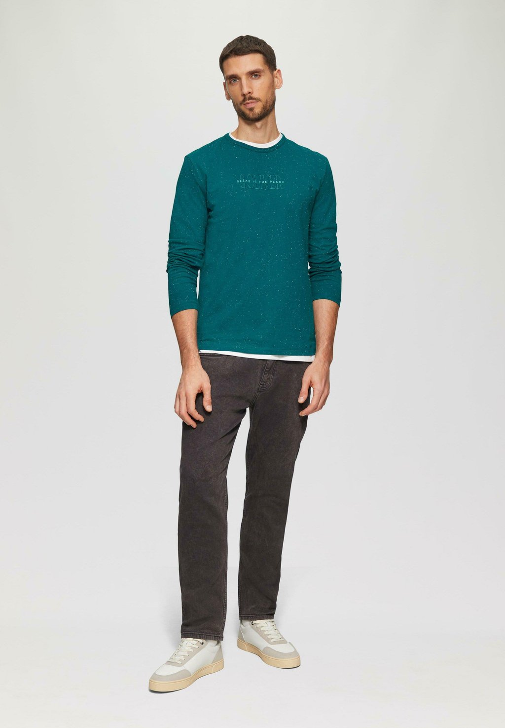 Топ с длинными рукавами MELIERTES MIT LOGO s.Oliver, бирюзовый 
Топ с длинными рукавами MELIERTES MIT LOGO s.Oliver, бирюзовый