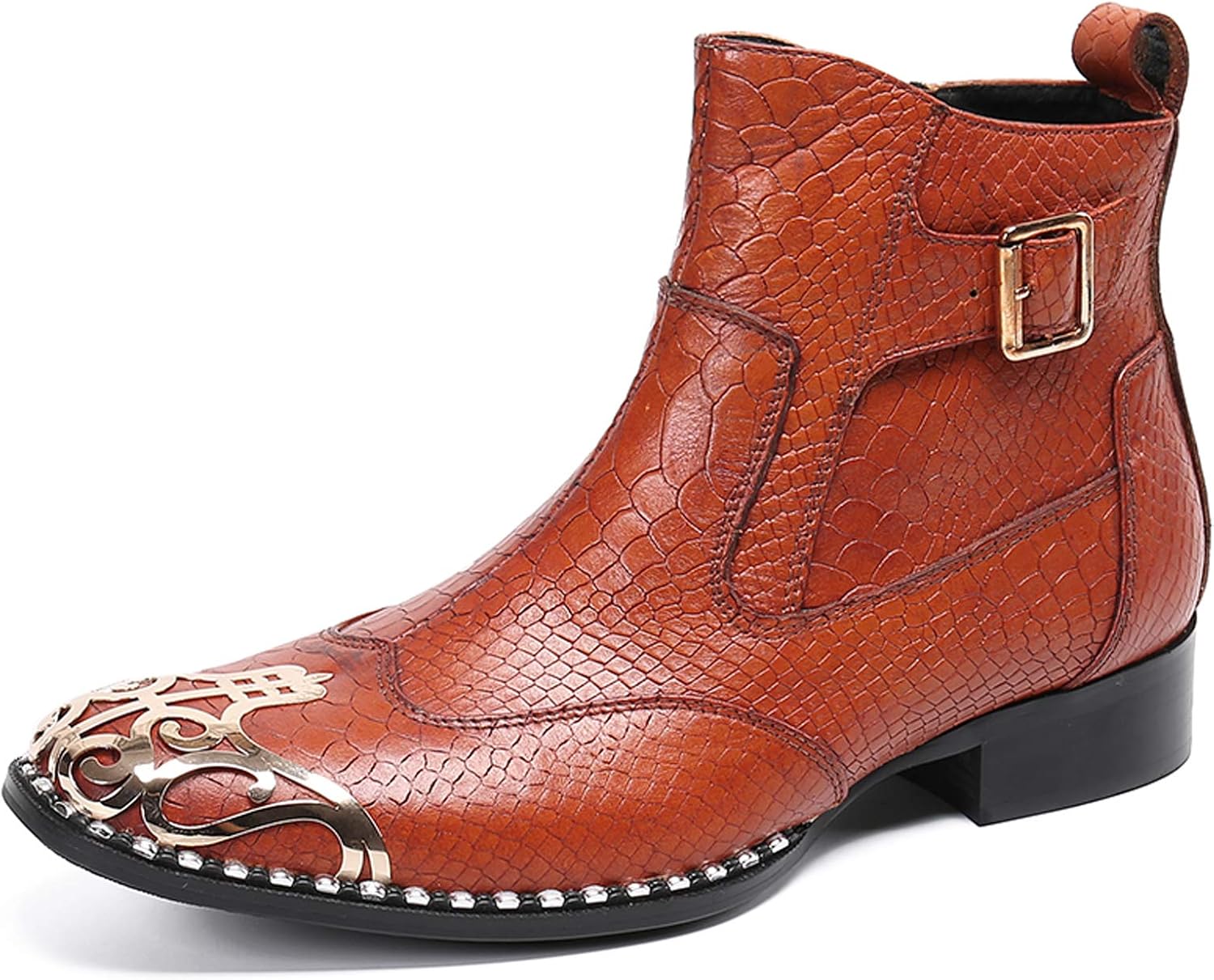 Мужские ботинки челси Santimon из кожи с металлическим наконечником, пряжкой и молнией, в стиле вестерн, Tan
Мужские ботинки челси Santimon из кожи с металлическим наконечником, пряжкой и молнией, в стиле вестерн, Tan