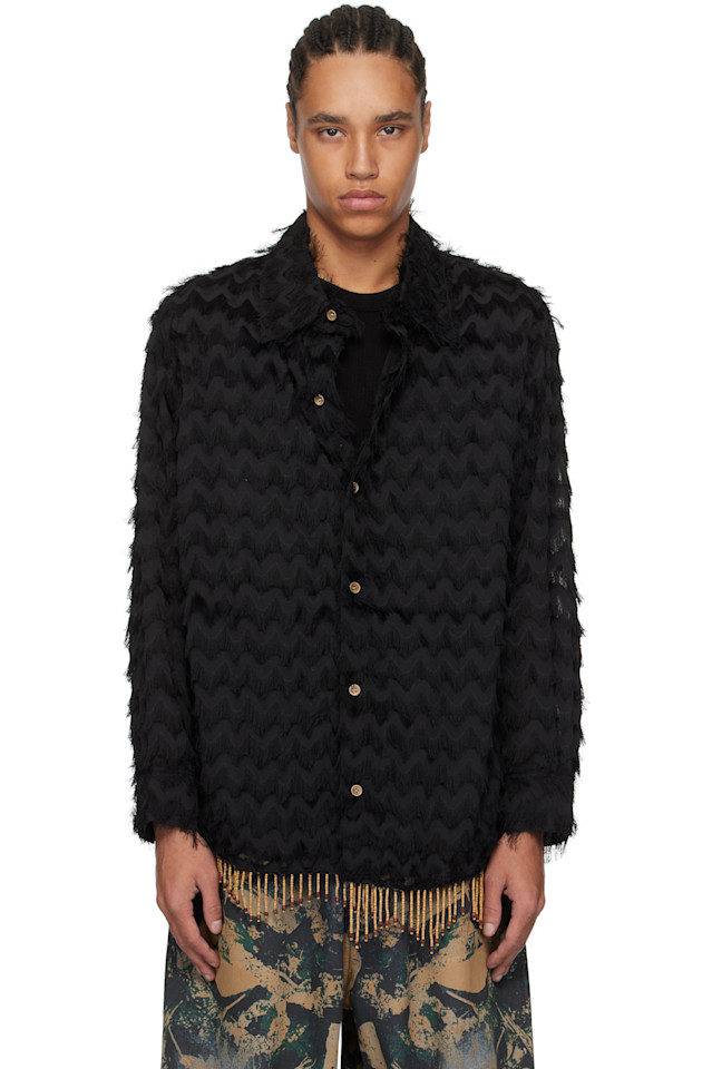 эксклюзивная длинная рубашка Ssense в стиле "черная птица" с лохматым эффектом Andersson Bell, черный
эксклюзивная длинная рубашка Ssense в стиле "черная птица" с лохматым эффектом Andersson Bell, черный