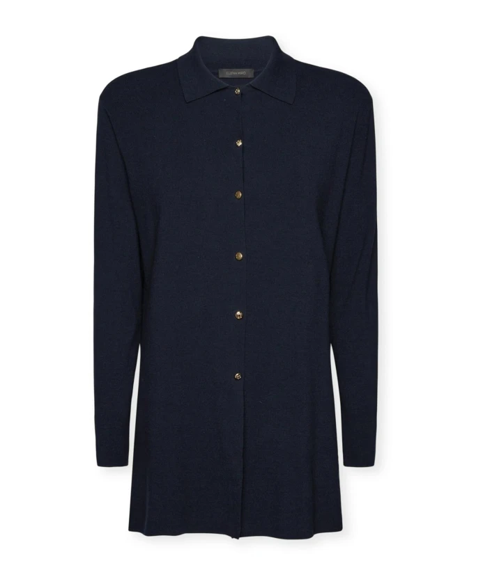 Длинный кардиган с воротником Elena Mirã², синий
Длинный кардиган с воротником Elena Mirã², синий