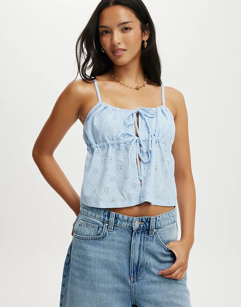 Топ Cotton On Lola с завязками, синий Cotton On 
Топ Cotton On Lola с завязками, синий Cotton On