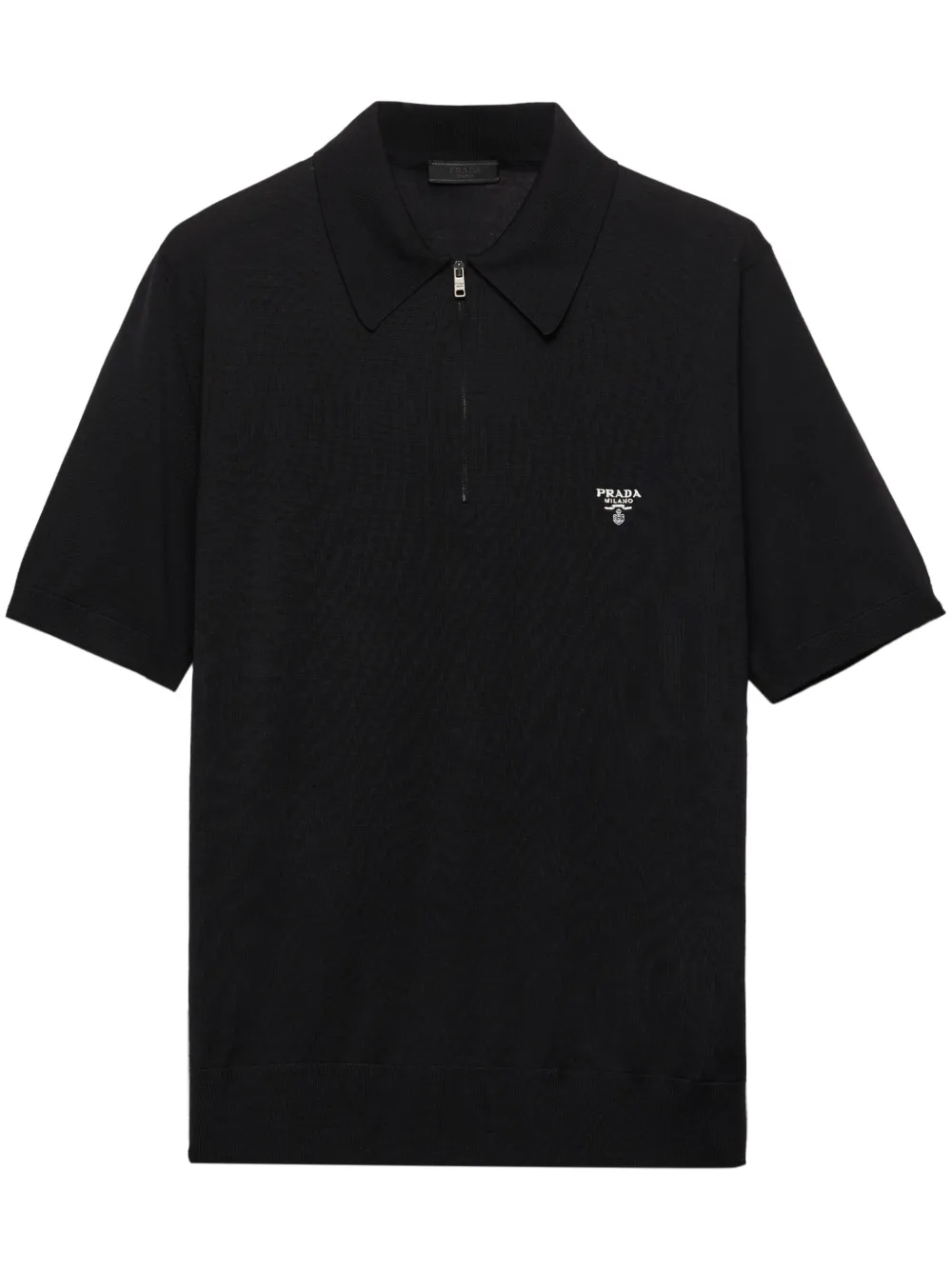 Рубашка поло с воротником на молнии Prada, черный
Рубашка поло с воротником на молнии Prada, черный