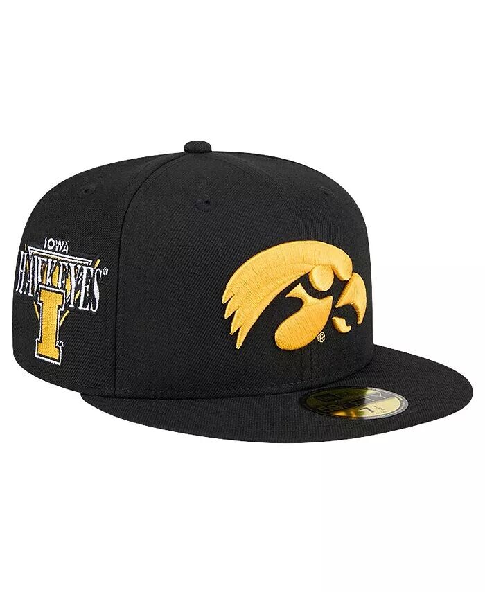 Мужская черная приталенная шляпа Iowa Hawkeyes Throwback 59fifty New Era, черный 
Мужская черная приталенная шляпа Iowa Hawkeyes Throwback 59fifty New Era, черный