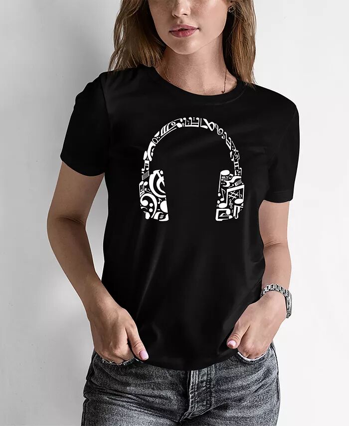 Женская футболка с наушниками Word Art Music Note LA Pop Art, черный
Женская футболка с наушниками Word Art Music Note LA Pop Art, черный
