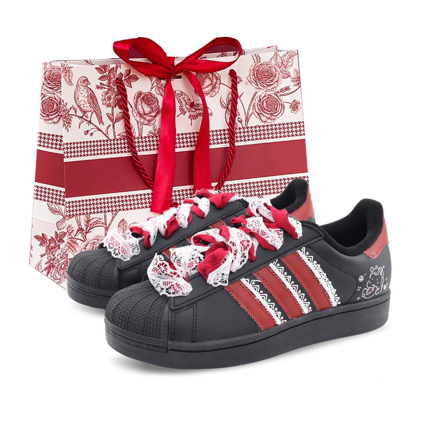 Superstar 2 Instant Wealth Shopping Bag Synthetic Leather Abrasion Resistant Low top Kids' Skateboarding Shoes Adidas, rouge
Superstar 2 Instant Wealth Shopping Bag Synthetic Leather Abrasion Resistant Low top Kids' Skateboarding Shoes Adidas, rouge