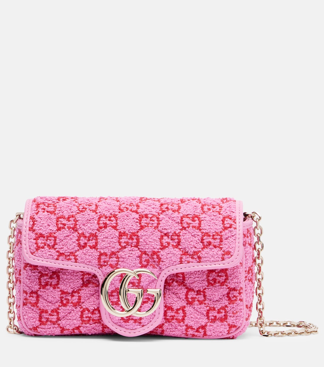 Мини-сумка GG Marmont через плечо Gucci, Pink Red/Pink Plexy
Мини-сумка GG Marmont через плечо Gucci, Pink Red/Pink Plexy