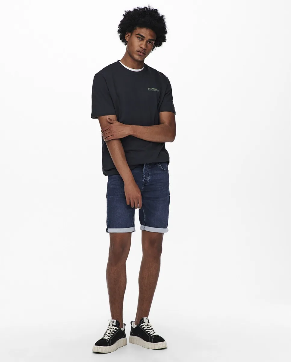 Синие мужские джинсовые шорты Only & Sons, светло-голубой
Синие мужские джинсовые шорты Only & Sons, светло-голубой