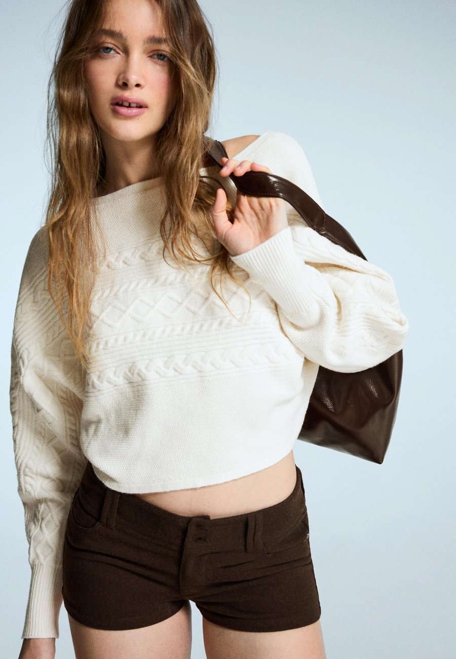 Джемпер Bershka BRAIDED BOAT NECK, Beige
Джемпер Bershka BRAIDED BOAT NECK, Beige