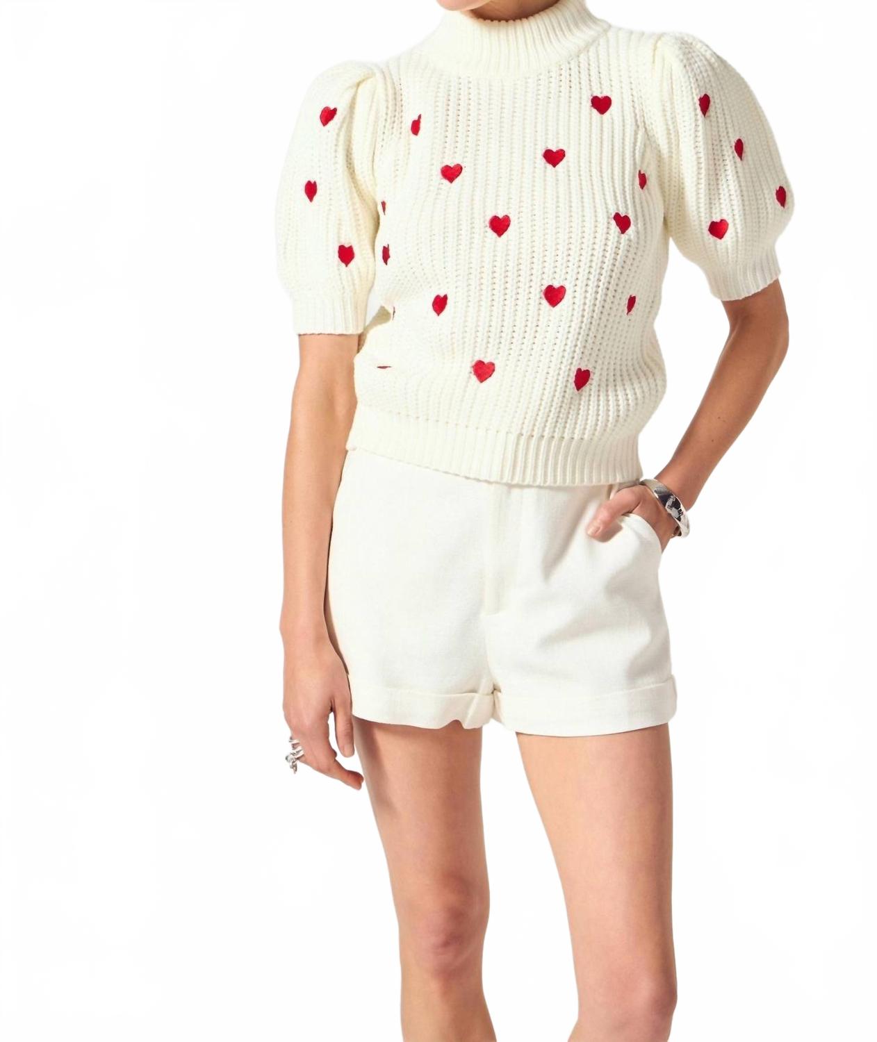 Свитер Lucy с вышитым сердцем в цвете офф-уайт / красный English Factory
Свитер Lucy с вышитым сердцем в цвете офф-уайт / красный English Factory