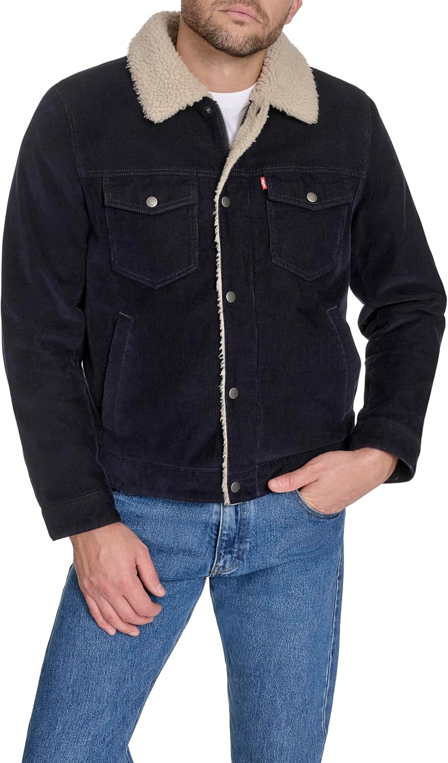 Мужская джинсовая куртка Levi's Cotton Trucker, Navy Corduroy
Мужская джинсовая куртка Levi's Cotton Trucker, Navy Corduroy