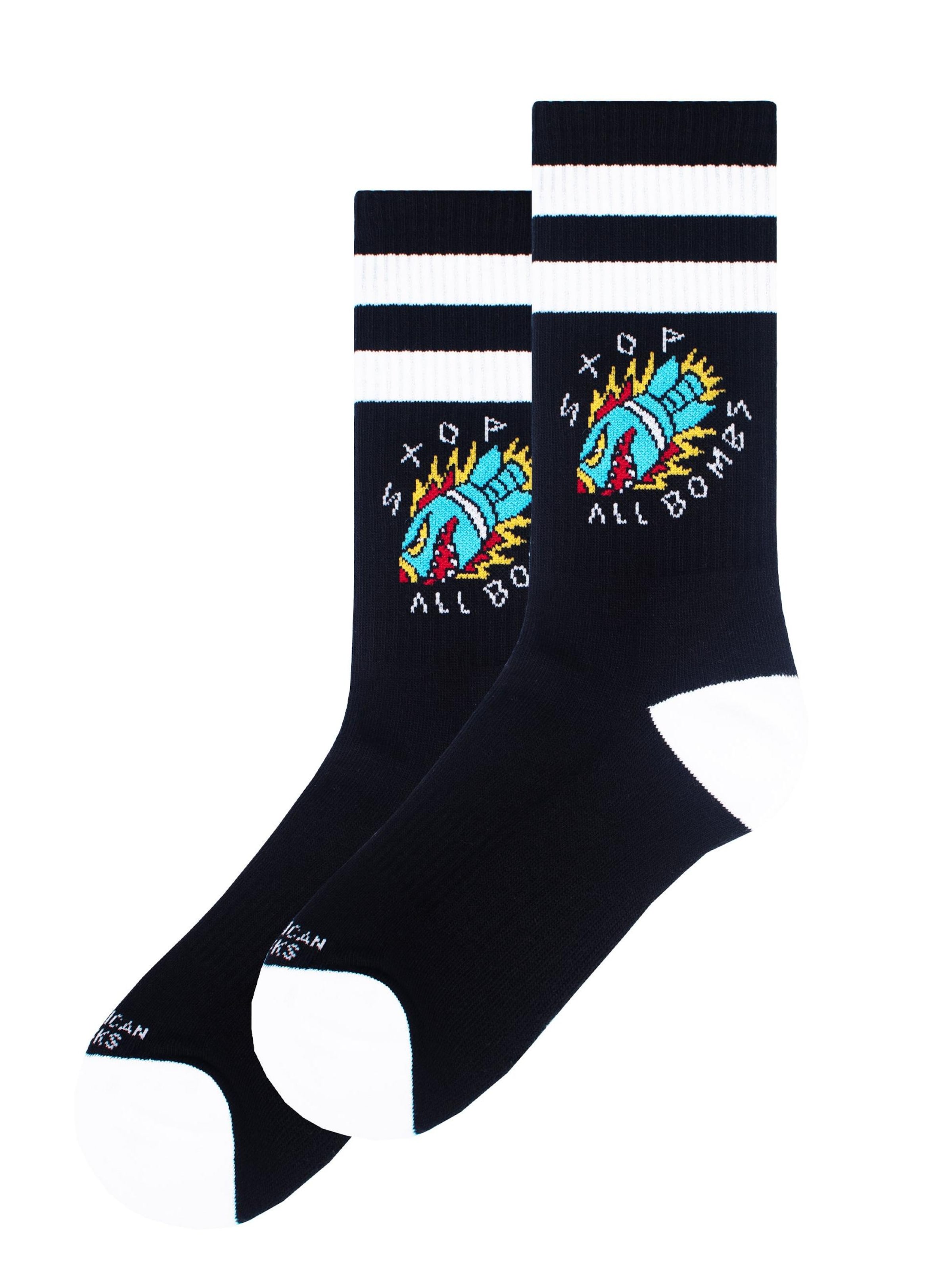 American Socks Носки 'Stop All Bombs' в черном цвете
American Socks Носки 'Stop All Bombs' в черном цвете
