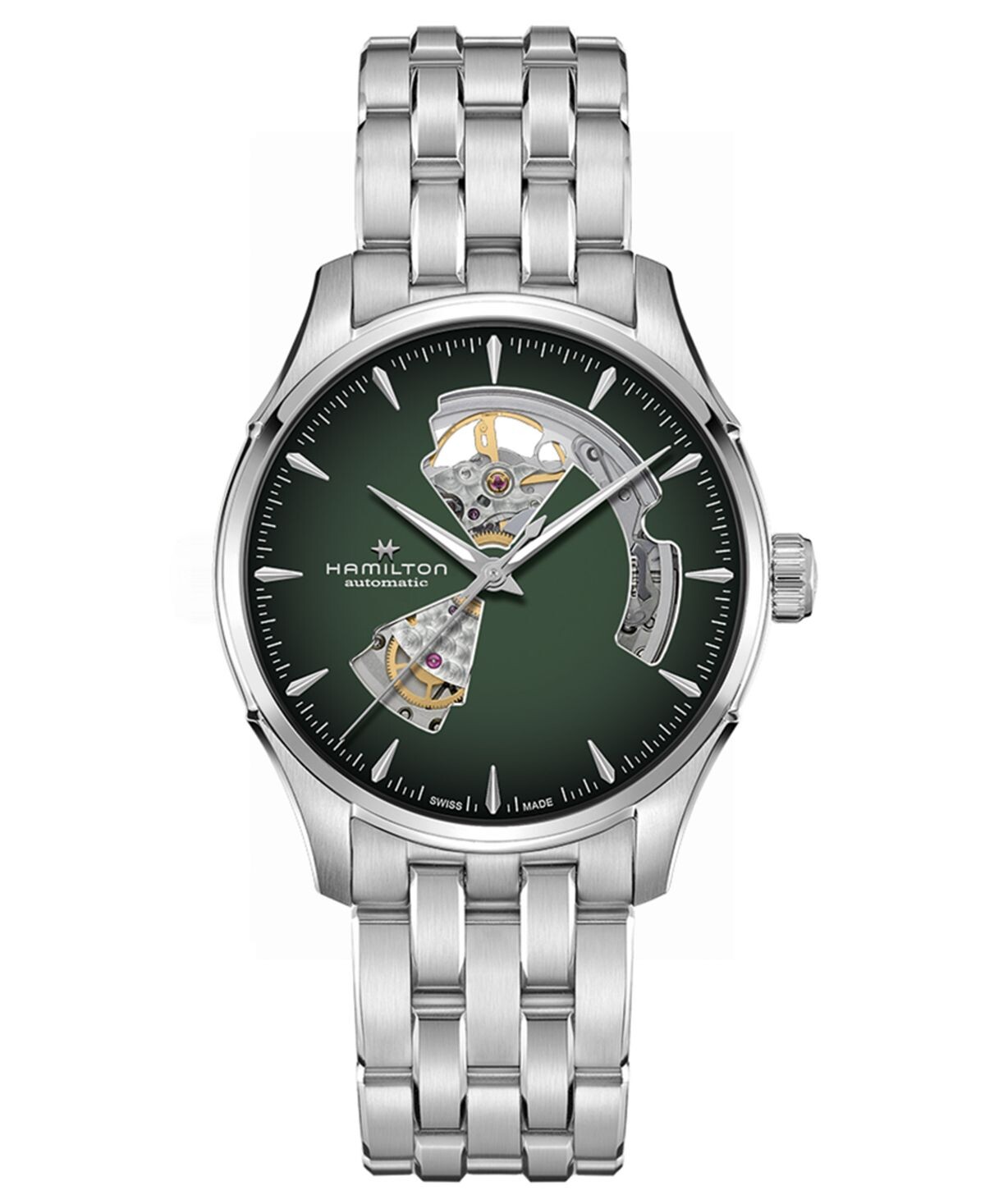 Мужские автоматические часы Jazzmaster Open Heart дымчато-зеленого цвета с браслетом из нержавеющей стали, 40 мм Hamilton
Мужские автоматические часы Jazzmaster Open Heart дымчато-зеленого цвета с браслетом из нержавеющей стали, 40 мм Hamilton