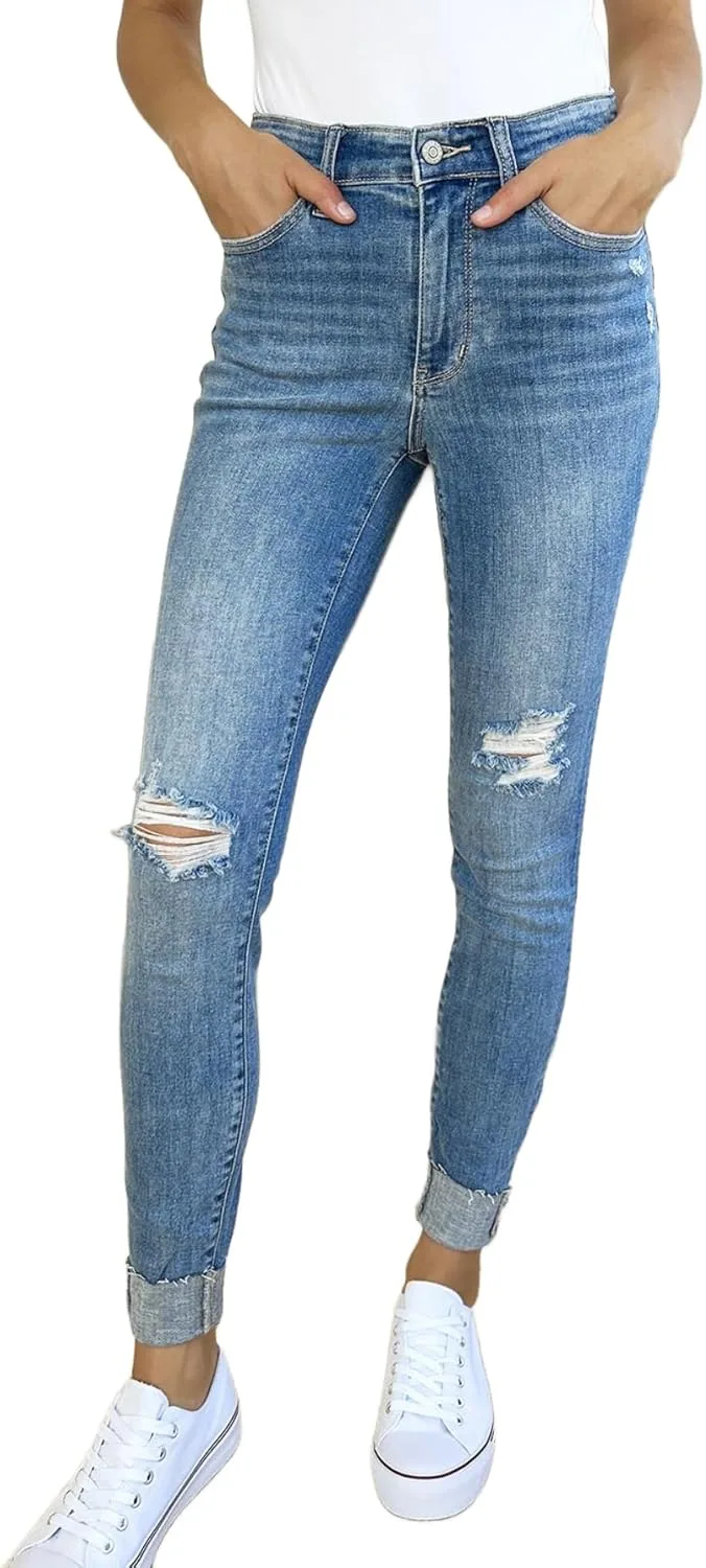 Judy-B женские джинсы Casual Mid Rise Destroy Cuff Ripped Skinny Denim Pants Light Blue Denim Yanhoo
Judy-B женские джинсы Casual Mid Rise Destroy Cuff Ripped Skinny Denim Pants Light Blue Denim Yanhoo