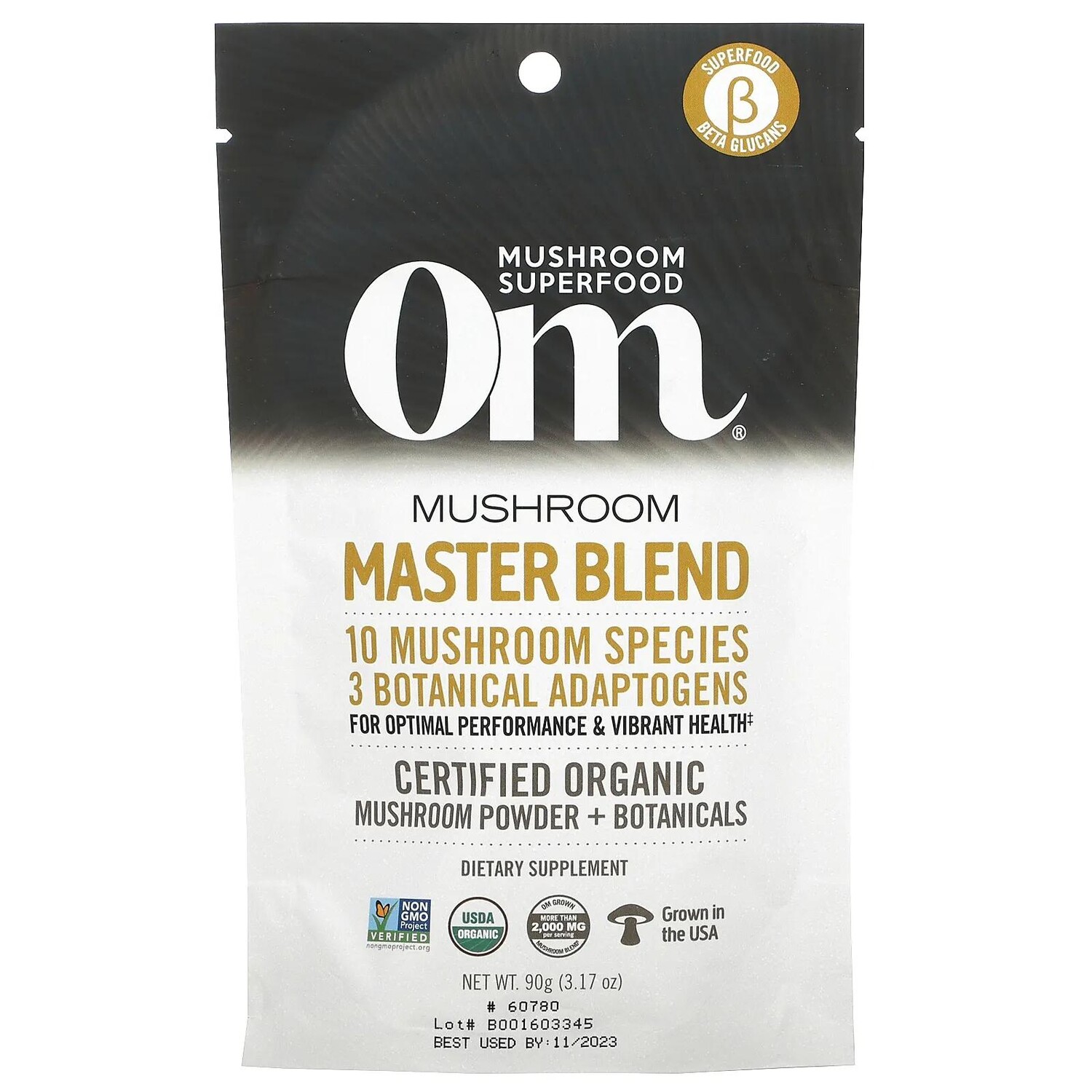 Om Mushrooms Mushroom Master Blend 3.17 oz (90 g)
Om Mushrooms Mushroom Master Blend 3.17 oz (90 g)