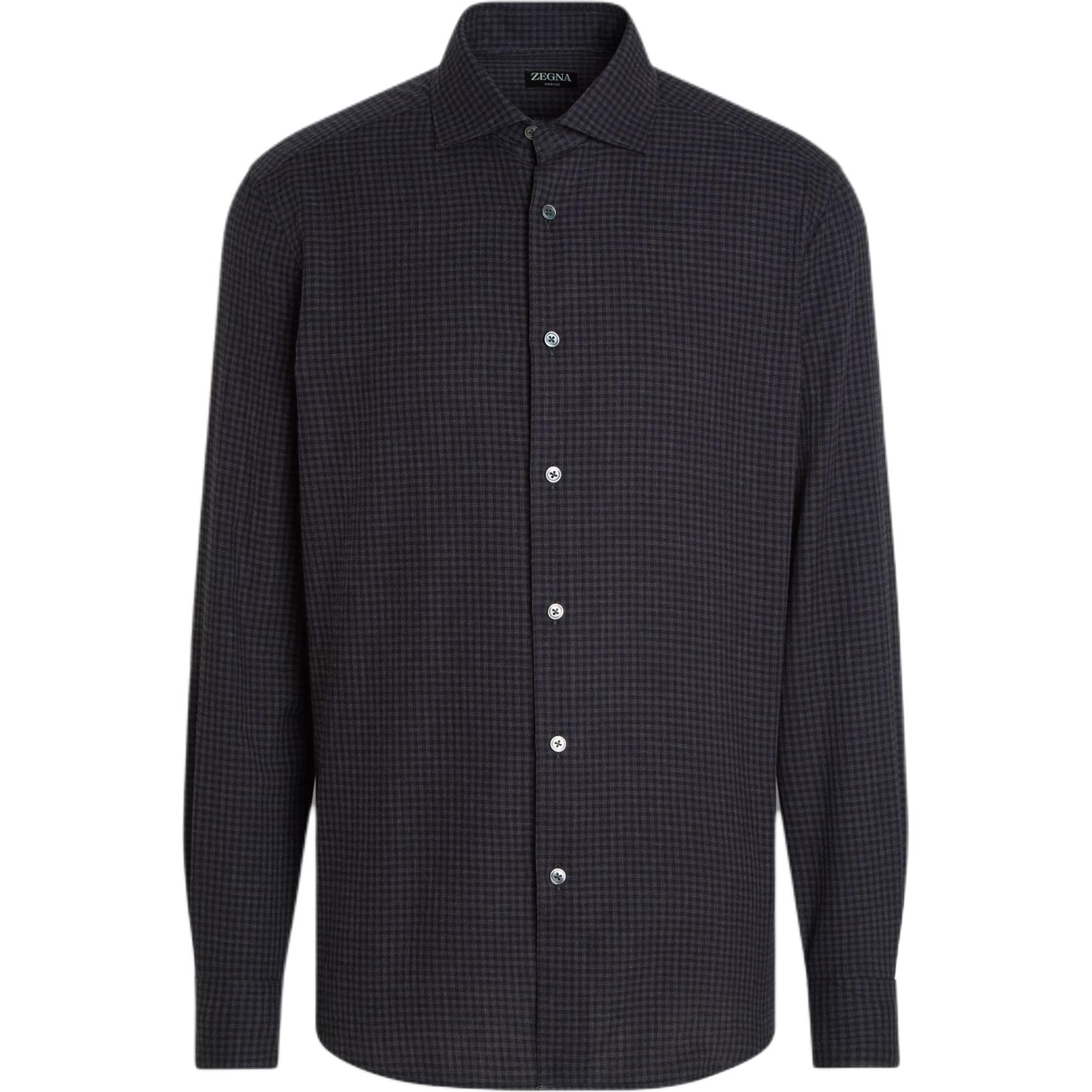 Ermenegildo Zegna Мужская рубашка темно-серого цвета с широким воротником средней высоты
Ermenegildo Zegna Мужская рубашка темно-серого цвета с широким воротником средней высоты