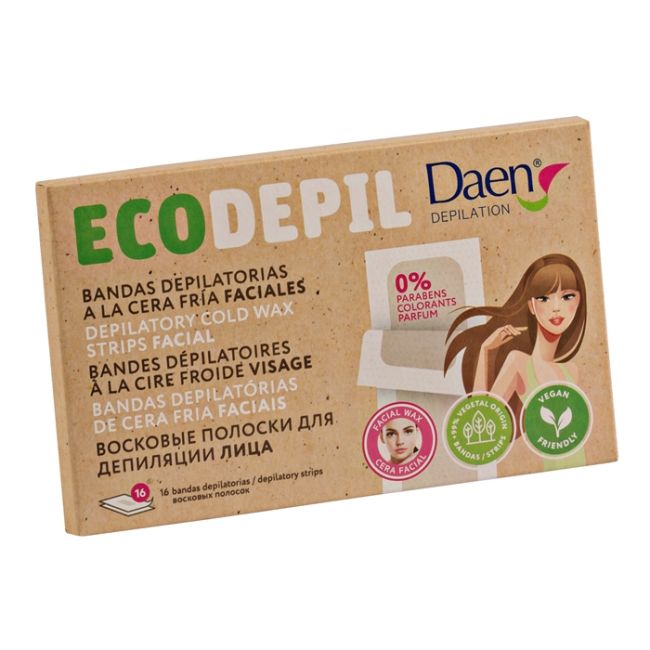 Депиляционные полоски для лица Ecodepil (16 шт.) Daen 
Депиляционные полоски для лица Ecodepil (16 шт.) Daen
