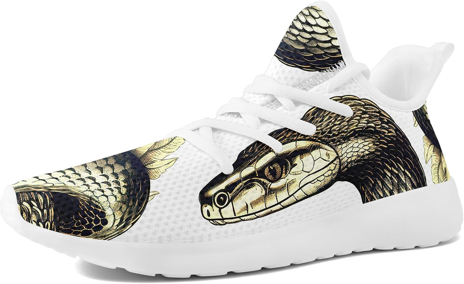 Мужские кроссовки с принтом змея и цветами - легкие дышащие беговые обувь, стильные спортивные повседневные кроссовки для ходьбы Coolcustomize, белый/серый
Мужские кроссовки с принтом змея и цветами - легкие дышащие беговые обувь, стильные спортивные повседневные кроссовки для ходьбы Coolcustomize, белый/серый