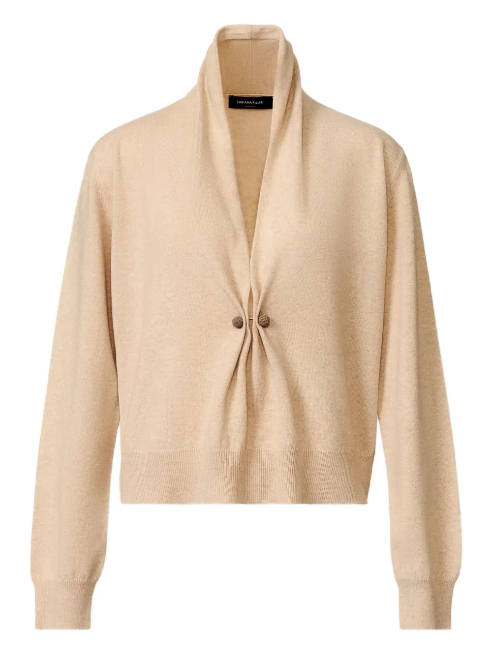 Кардиган с завязанными пуговицами Fabiana Filippi, нейтральный 
Кардиган с завязанными пуговицами Fabiana Filippi, нейтральный