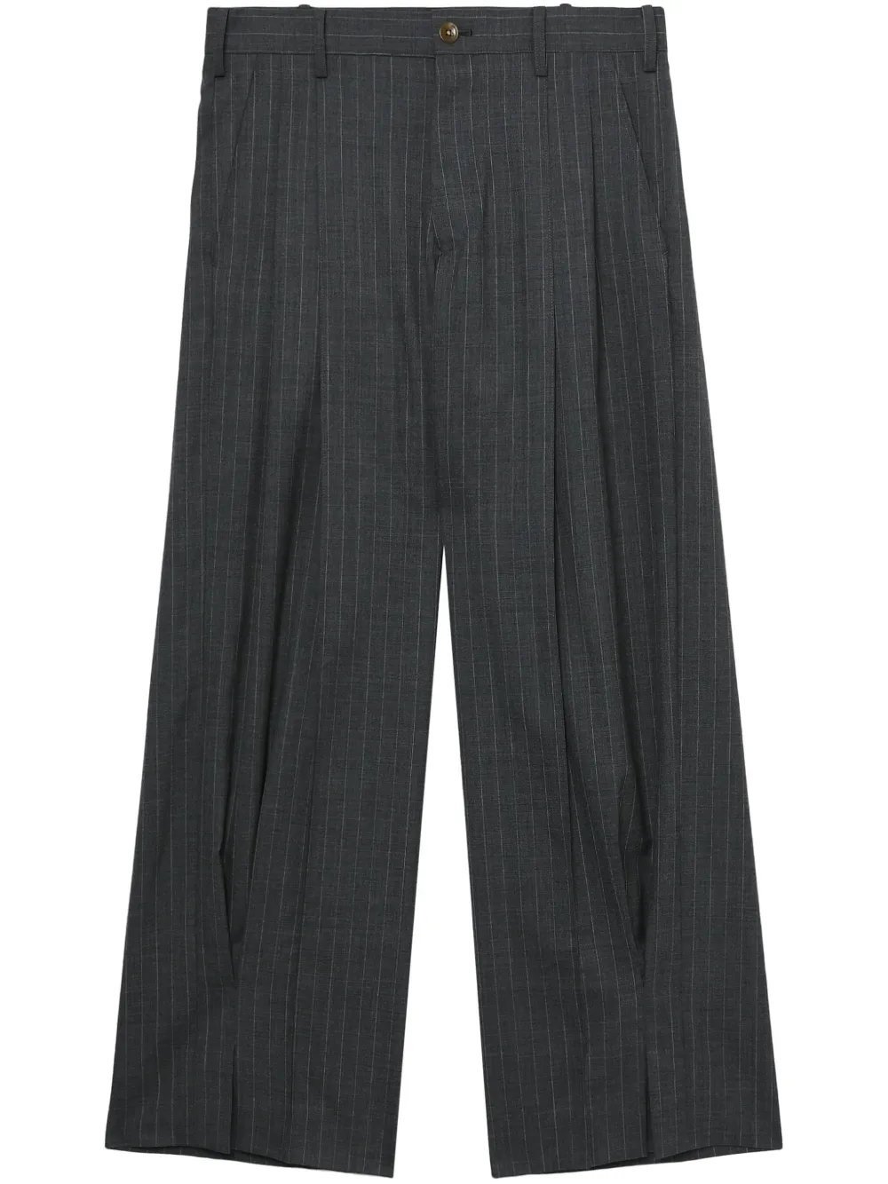 Шерстяные брюки в тонкую полоску KHOKI, серый
Шерстяные брюки в тонкую полоску KHOKI, серый