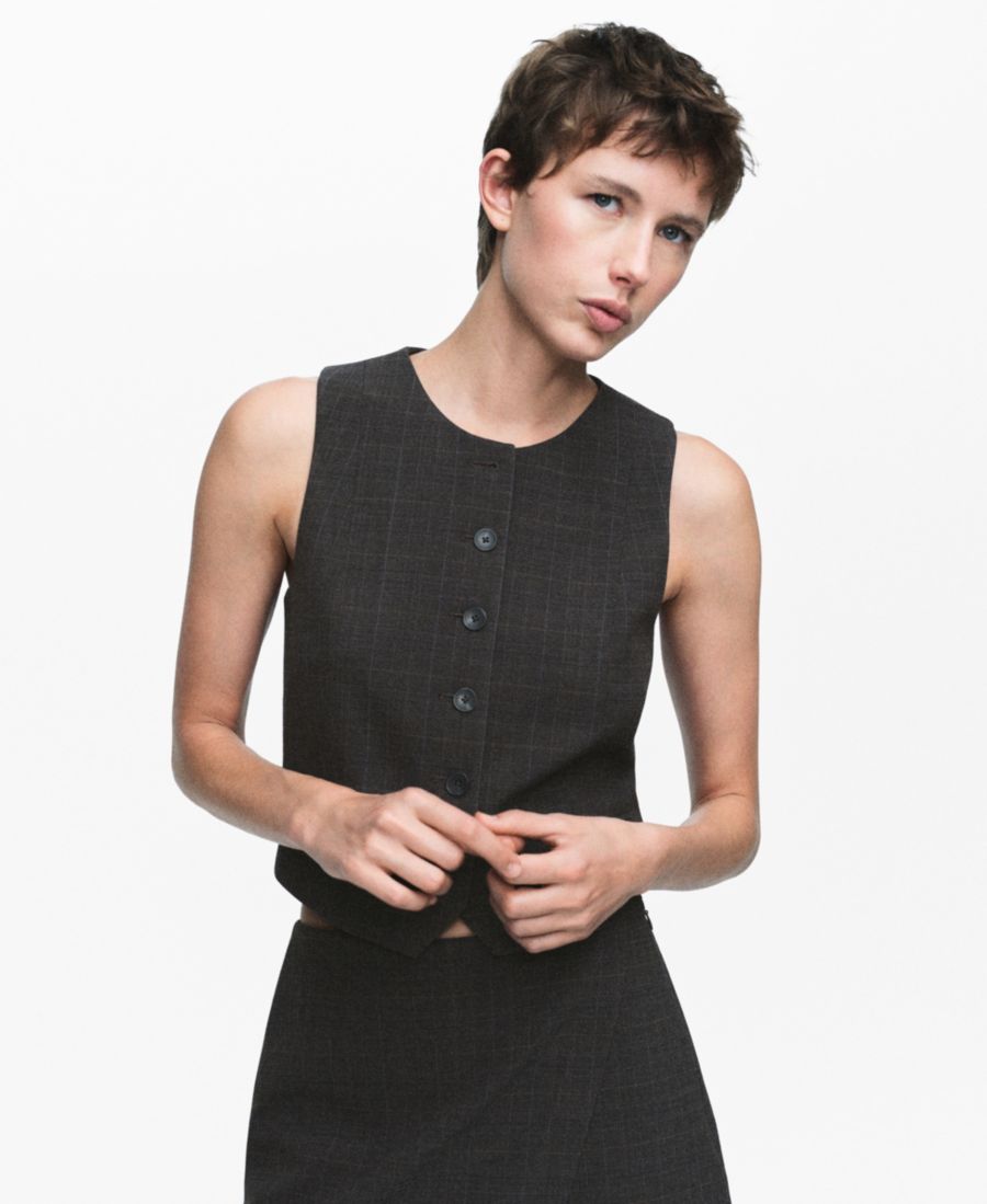 Жилет для женского костюма в клетку MANGO, Brown
Жилет для женского костюма в клетку MANGO, Brown
