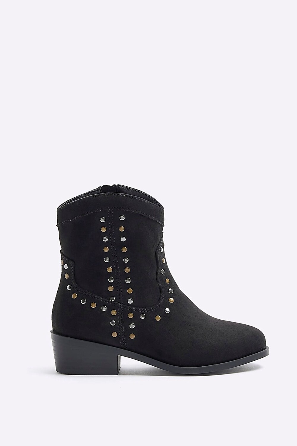 Ковбойские сапоги для девочек с заклепками River Island, черный
Ковбойские сапоги для девочек с заклепками River Island, черный