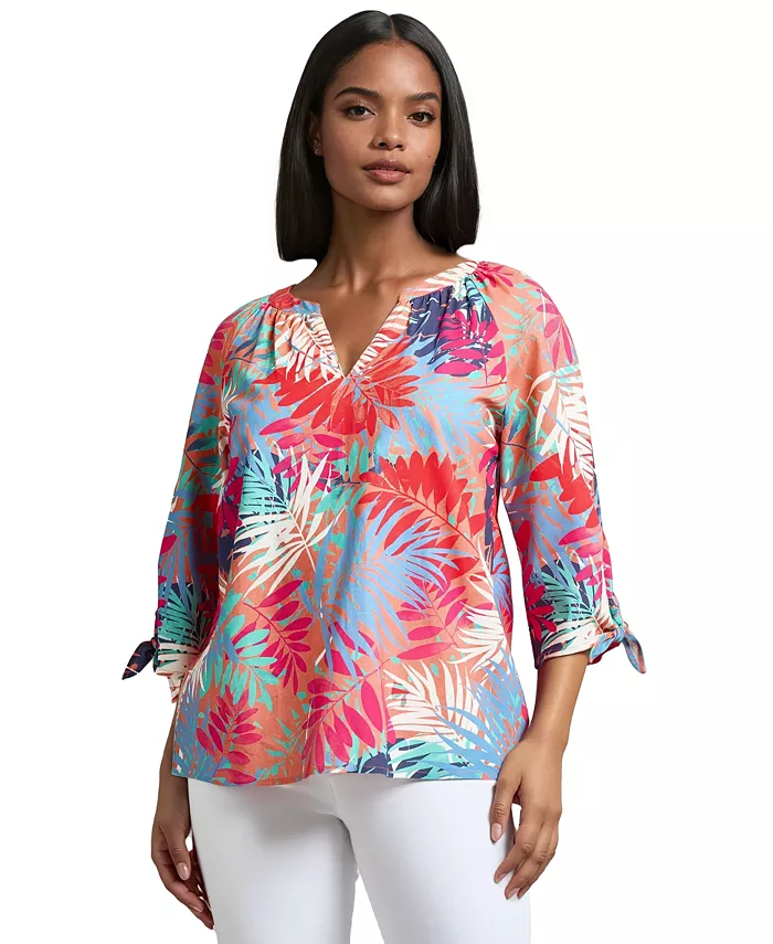 Миниатюрная блузка из льняной смеси с принтом Jones New York, мультиколор
Миниатюрная блузка из льняной смеси с принтом Jones New York, мультиколор