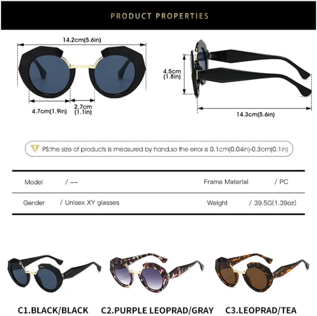 Ретро-солнцезащитные очки с леопардовым градиентом в круглой оправе для женщин, уличный стиль, панк-стиль, мужские солнцезащитные очки UV400 TVTBBVV, Red Pink Tea
Ретро-солнцезащитные очки с леопардовым градиентом в круглой оправе для женщин, уличный стиль, панк-стиль, мужские солнцезащитные очки UV400 TVTBBVV, Red Pink Tea