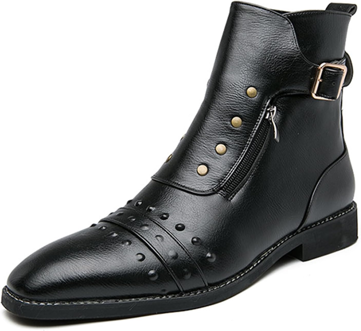 Мужские кожаные ботинки Челси с заклепками, боковой молнией и регулируемой пряжкой, удобный массивный каблук, ботильоны для езды на мотоцикле, повседневные нескользящие оксфорды на щиколотку для панк-рока и официального стиля Adkgbe, черный
Мужские кожаные ботинки Челси с заклепками, боковой молнией и регулируемой пряжкой, удобный массивный каблук, ботильоны для езды на мотоцикле, повседневные нескользящие оксфорды на щиколотку для панк-рока и официального стиля Adkgbe, черный