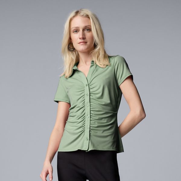 Женская рубашка с рюшами спереди Simply Vera Vera Wang, цвет malyn olive
Женская рубашка с рюшами спереди Simply Vera Vera Wang, цвет malyn olive