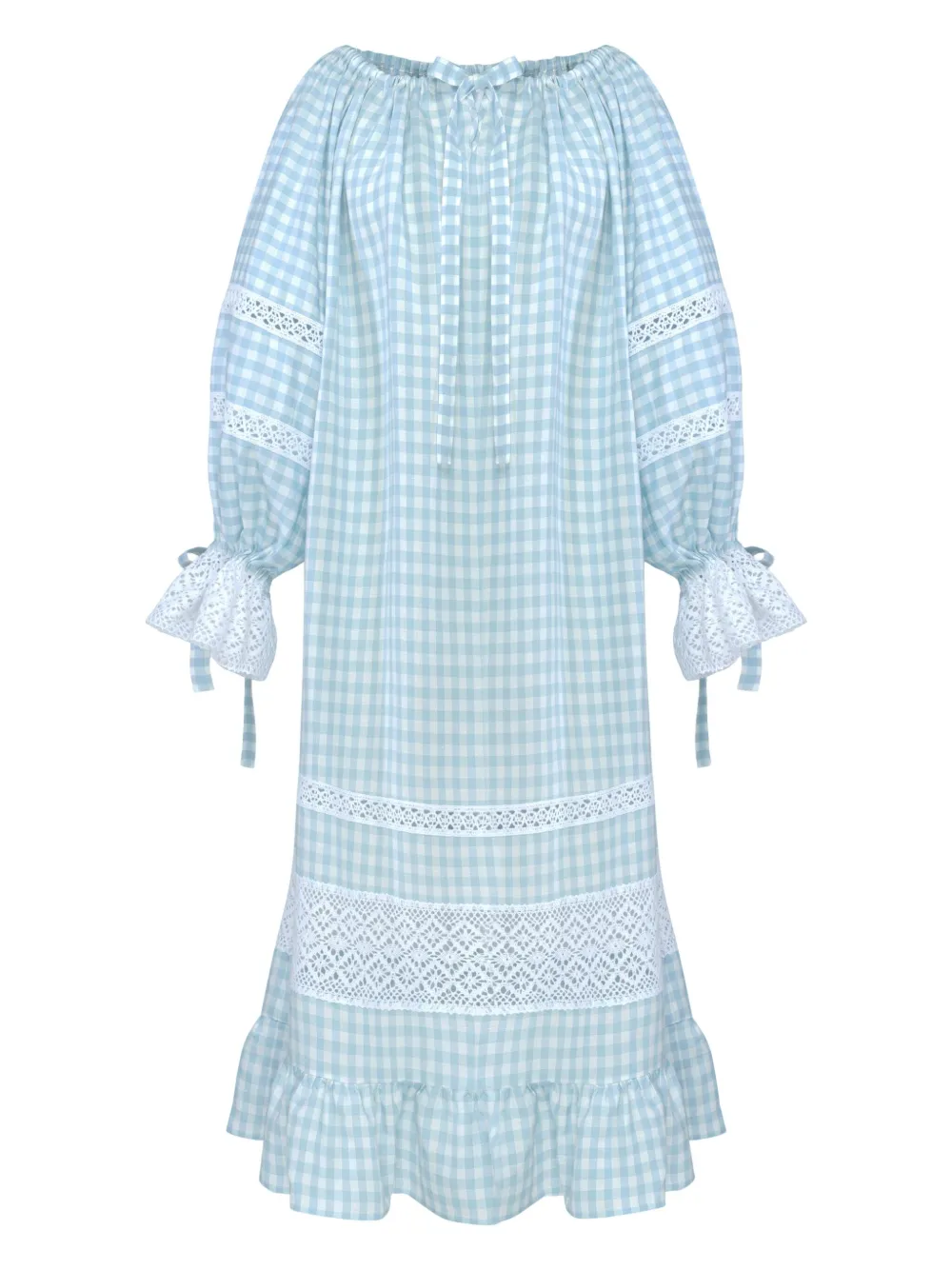 Клетчатое платье миди Sleeper, синий 
Клетчатое платье миди Sleeper, синий